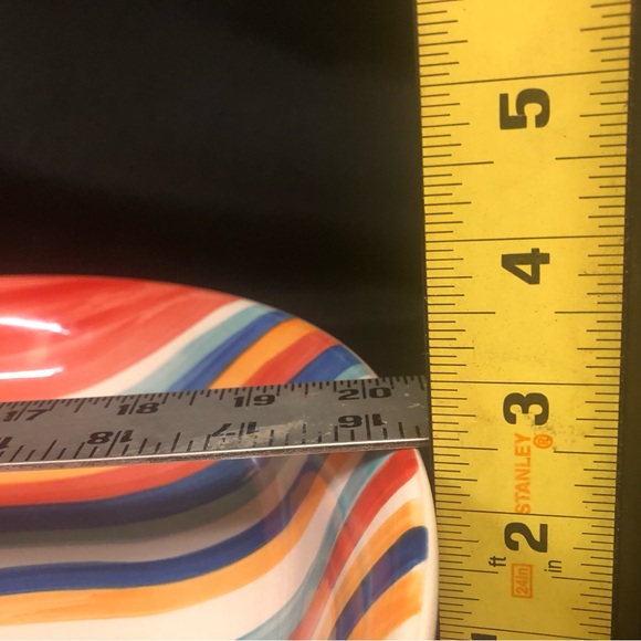 Tabletops Gallery Water Color Red 12-1/2” hand-painted Serving Bowl Large - Picture 11 of 12